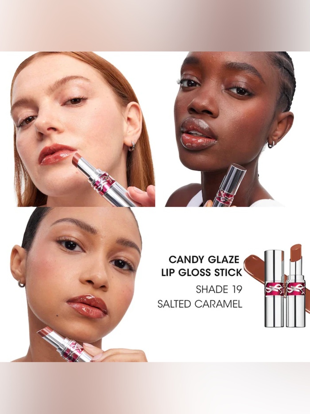 ✨🛍️ Yves Saint Laurent Candy Glaze Lip Gloss Stick YSL - 19 Salted Caramel - Picture 2 of 4